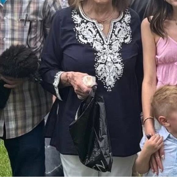 Linen Embroidered Luxury Tunic Top - Picture 11 of 11